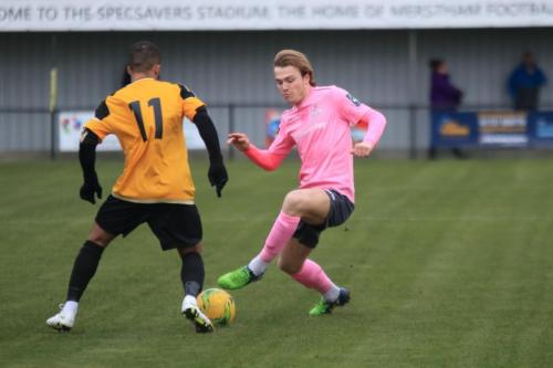 Mersthams Roman Michael-Percil (L) and Enfields Mickey Parcell