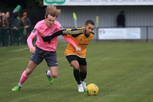 Mersthams Roman Michael-Percil (R) and Enfields Mickey Parcell