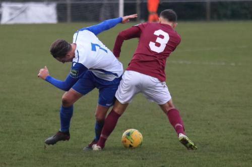 Enfields Sam Youngs (L) and Potters Bars Andrew Lomas