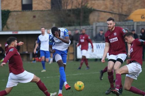 Muhammadu Faal scores the first Enfield goal