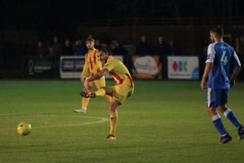 Enfields Matt Johnson passes to the wing