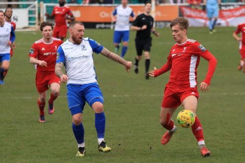 Enfields Billy Bricknell (L) and Whitehawks Fintan Walsh