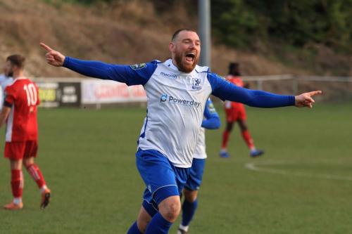 Enfields Billy Bricknell celebrates his goal