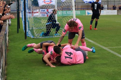 Enfield celebrate Aaron Greenes goal