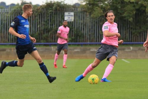 Winagtes Rob Laney (L) and Enfields Sam Youngs