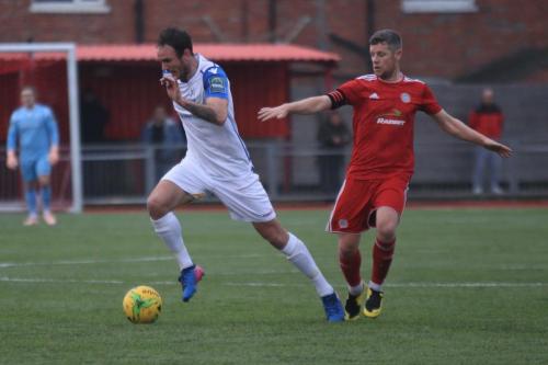 Enfields Matt Johnson (L) and Worthings Darren Budd