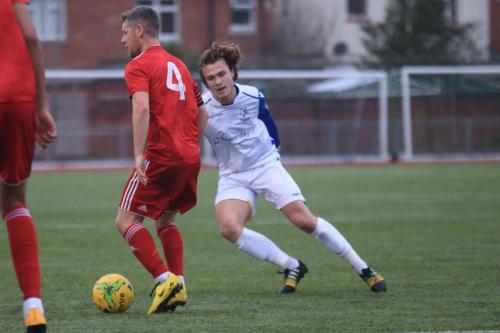 Worthings Darren Budd (L) and Enfields Mickey Parcell