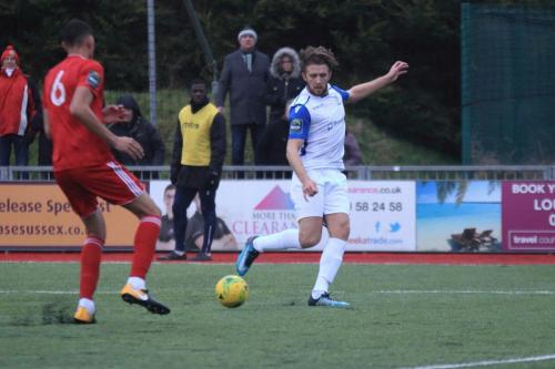 Worthings Jalen Jones (L) and Enfields Remi Sutton