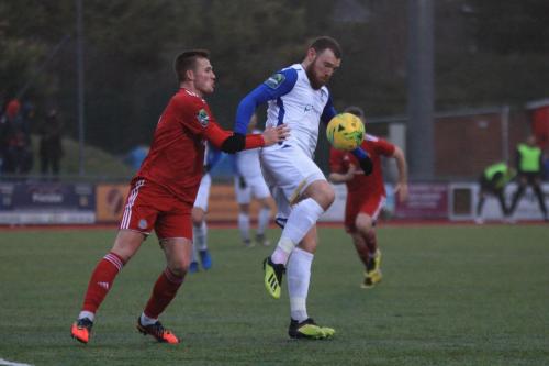 Worthings Joel Colbran (L) and Enfields Billy Bricknell