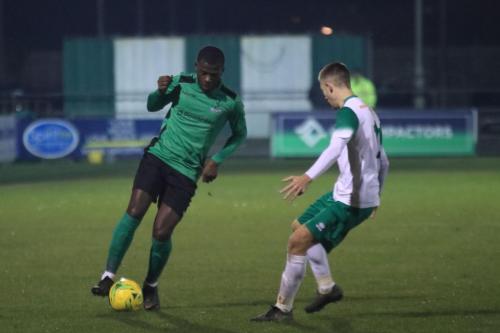 Enfields Junior Mubiayi (L) and Bognors Ashton Leigh