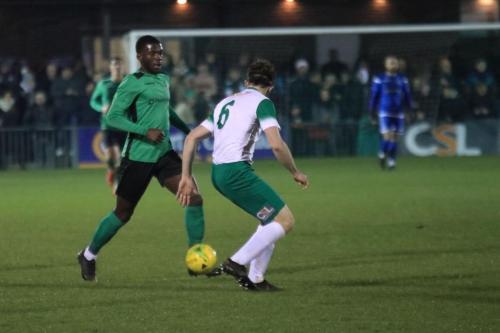 Enfields Junior Mubiayi (L) and Bognors Keaton Wood