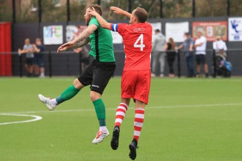 Enfields Billy Bricknell (L) and Bowers Martyn Stokes