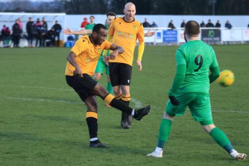 Cheshunts Ibrahim Diallo clears from Billy Bricknell