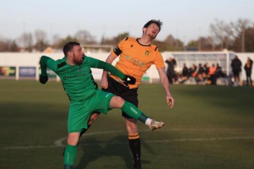Enfields Billy Bricknell (L) and Cheshunts Sean Cronin