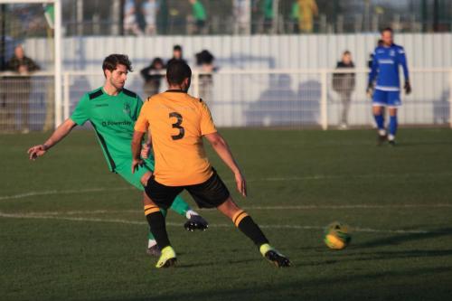 Enfields Josh Urquhart (L) and Cheshunts Tanasheh Abrahams