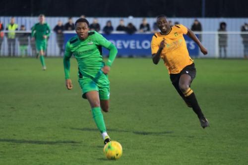 Enfields Ken Charles (L) and Cheshunts Mo Camara