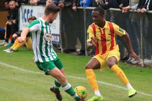 Chichesters Josh Clack (L) and Enfields Ken Charlesx