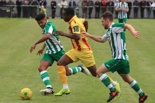Chichesters Ryan Davidson (L) and Matt Axell and Enfields Ken Charles