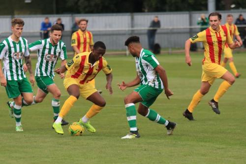 Enfields Ken Charles and Sam Youngs (far R) and Chichesters Jamie Horncastle (L), Matt Axell and Ryan Davidson (2nd R)