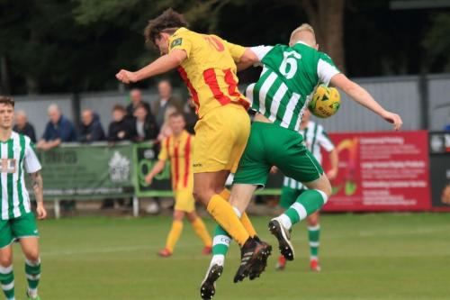 Enfields Sam Youngs (L) and Chichesters Corey Heath