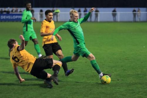 Cheshunts Sean Cronin (6) and Zack Newton and Enfields Ryan Blackmanx