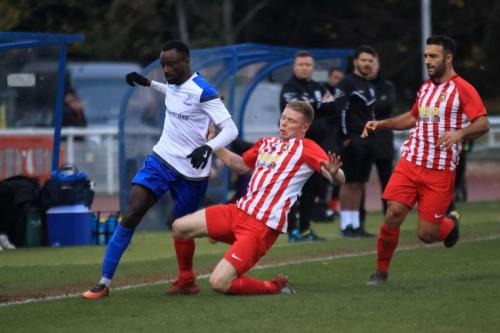 Enfields Bobson Bawling and Folkestones Scott Heard and Kieron McCann (R)