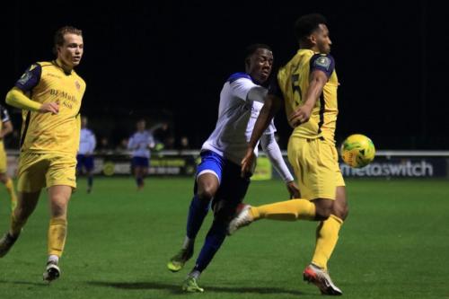 Hornchurchs Rickie Hayles (R) and Mickey Parcell and Enfields Ken Charles