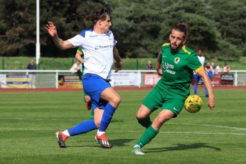 Enfields Sam Youngs (L) and Horshams Jerry OSullivan