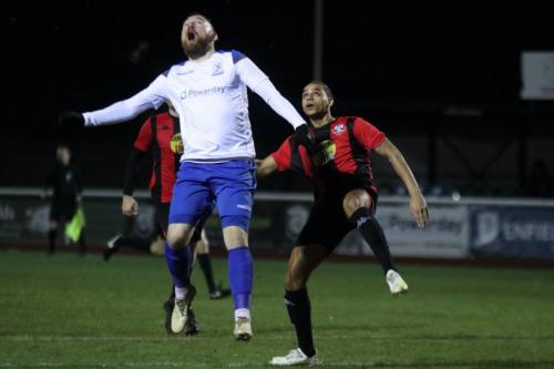 Enfield's Billy Bricknell (L) and Lewes' Leon Redwood-2