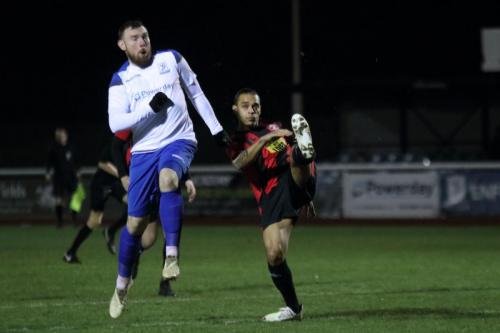 Enfields Billy Bricknell (L) and Lewes Leon Redwood