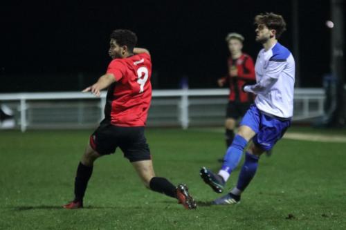 Enfields Josh Urquhart (R) and Lewes Aaron Cosgrave