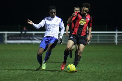 Enfields Ken Charles (L) and Lewes Aaron Cosgrave