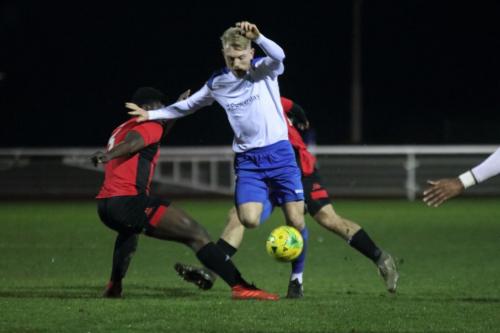 Enfields Ryan Blackman (R) and Lewes Christian Frimpongx