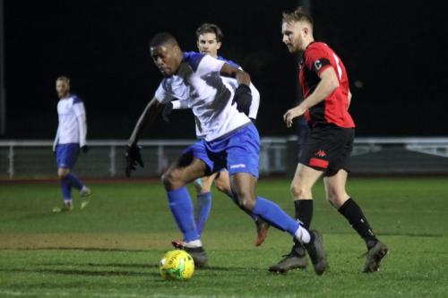 Enfields Shaun Okojie (L) and Lewes James Hammond