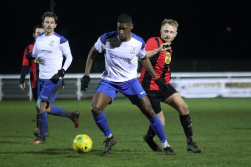 Enfields Shaun Okojie and Sam Youngs (L) and Lewes James Hammond