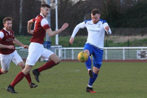 Enfields Billy Bricknell and Bognors Matt Casey and Keaton Wood (L)