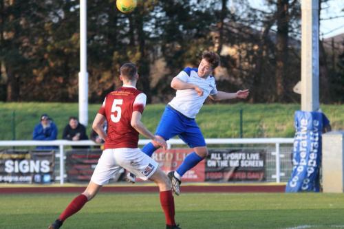 Enfields Lewis Taaffe (R) and Bognors Matt Casey