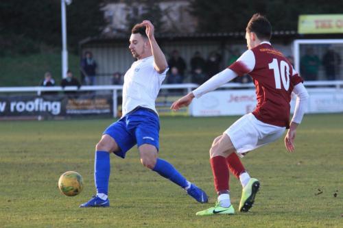 Enfields Lyle Della-Verde (L) and Bognors Josh Flintx