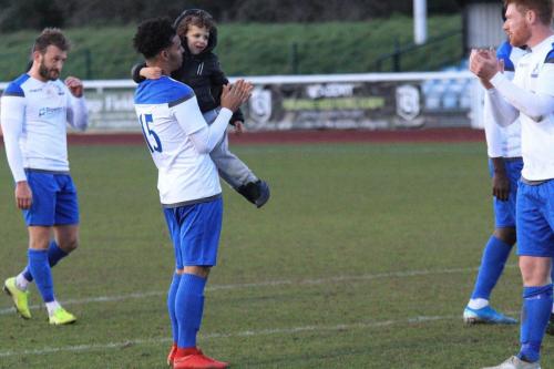 Enfields Nathan Livings acknowledges the crowd