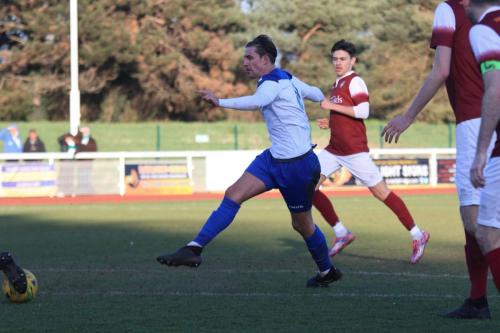 Enfields Sam Youngs sees his shot blocked