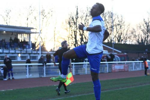 Ken Charles celebrates his goalx