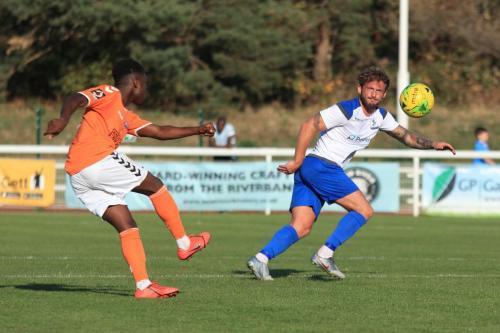 Braintrees Ade Cole (L) and Enfields Scott Thomas
