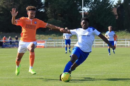 Braintrees Cameron Green (L) and Enfields Charles Brownx