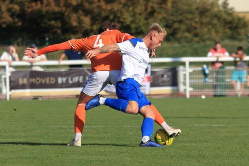 Braintrees Josh Urquhart (L) and Enfields Ryan Blackman