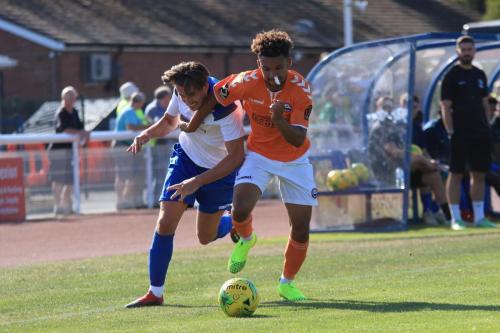 Enfields Sam Youngs (L) and Braintrees Cameron Greenx