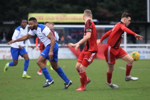 Enfields Kezie Ibe and Regents Matt Cripps and George Forrest (R)
