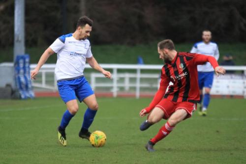 Enfields Lyle Della-Verde (L) and Regents Jake Gould
