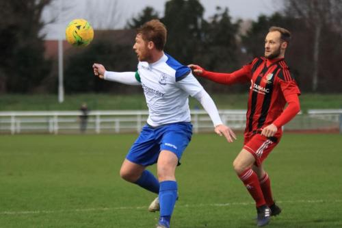 Enfields Marc Weatherstone (L) and Regents Jake Gould