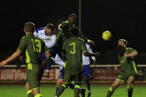 Enfields Billy Bricknell heads narrowly wide