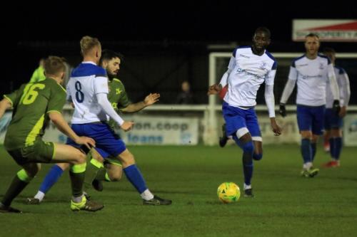Enfields Ryan Blackman (8) and Muhammadu Faal and Carshaltons Luke Read (16) and Tommy Bradford